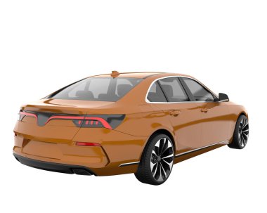 Modern car isolated on white background. 3d rendering - illustration