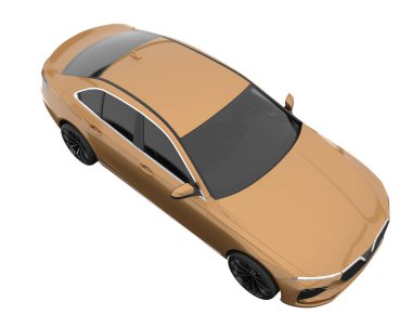 Modern car isolated on white background. 3d rendering - illustration