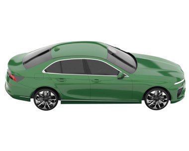 Modern car isolated on white background. 3d rendering - illustration