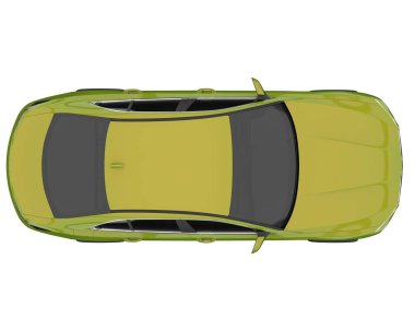 Modern car isolated on white background. 3d rendering - illustration