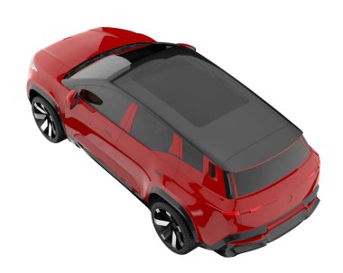 Modern car isolated on white background. 3d rendering - illustration