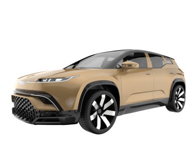 Modern car isolated on white background. 3d rendering - illustration