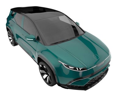 Modern car isolated on white background. 3d rendering - illustration