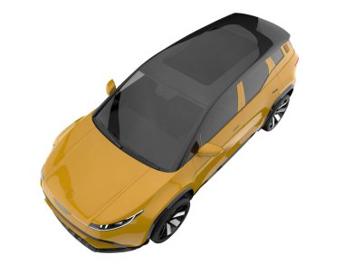 Modern car isolated on white background. 3d rendering - illustration