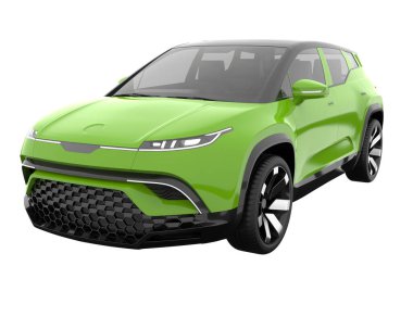 Modern car isolated on white background. 3d rendering - illustration