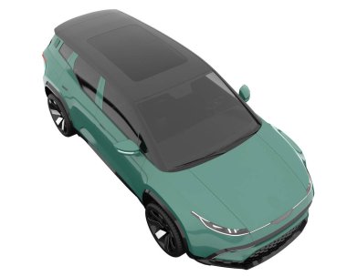 Modern car isolated on white background. 3d rendering - illustration