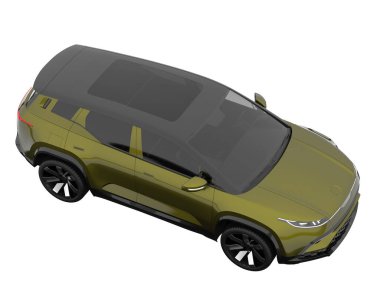 Modern car isolated on white background. 3d rendering - illustration