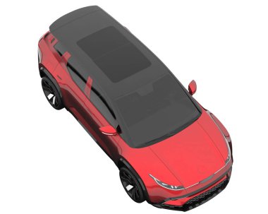 Modern car isolated on white background. 3d rendering - illustration