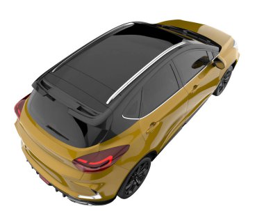 Modern car isolated on white background. 3d rendering - illustration