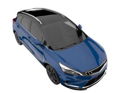 Modern car isolated on white background. 3d rendering - illustration