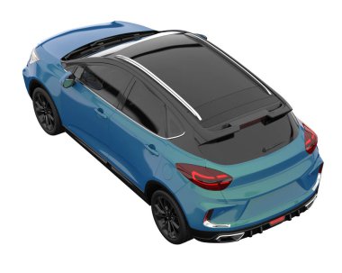 Modern car isolated on white background. 3d rendering - illustration