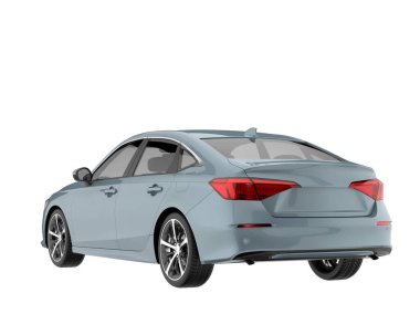 Modern car isolated on white background. 3d rendering - illustration