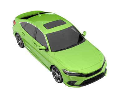 Modern car isolated on white background. 3d rendering - illustration