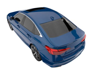 Modern car isolated on white background. 3d rendering - illustration