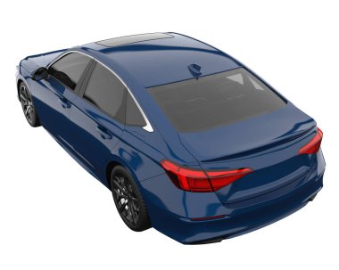 Modern car isolated on white background. 3d rendering - illustration