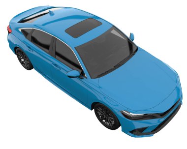 Modern car isolated on white background. 3d rendering - illustration