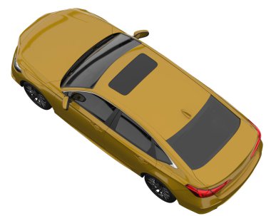 Modern car isolated on white background. 3d rendering - illustration
