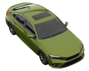 Modern car isolated on white background. 3d rendering - illustration