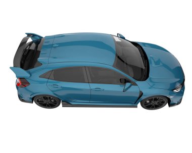 Modern car isolated on white background. 3d rendering - illustration