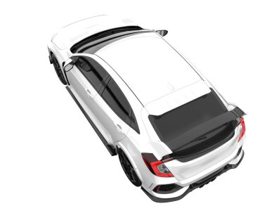 Modern car isolated on white background. 3d rendering - illustration