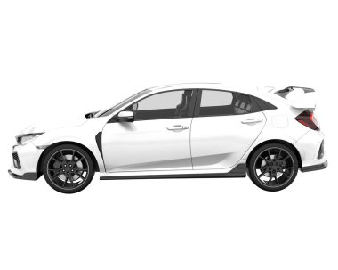 Modern car isolated on white background. 3d rendering - illustration