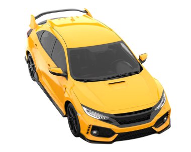 Modern car isolated on white background. 3d rendering - illustration