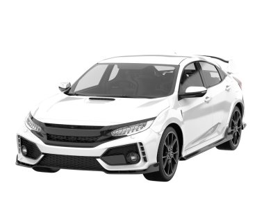 Modern car isolated on white background. 3d rendering - illustration