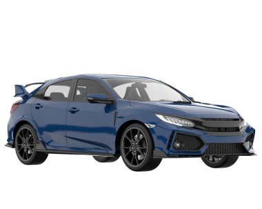 Modern car isolated on white background. 3d rendering - illustration