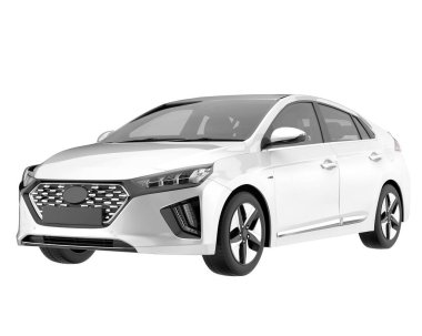 Modern car isolated on white background. 3d rendering - illustration