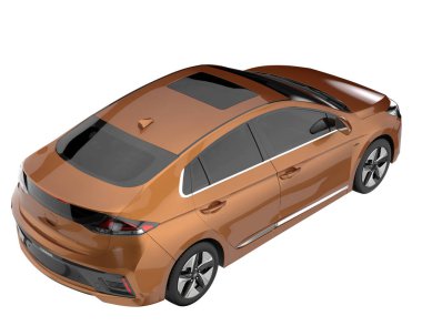 Modern car isolated on white background. 3d rendering - illustration