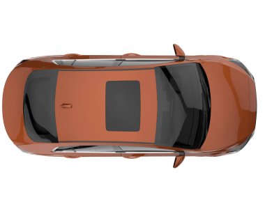 Modern car isolated on white background. 3d rendering - illustration