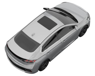 Modern car isolated on white background. 3d rendering - illustration