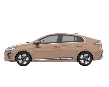 Modern car isolated on white background. 3d rendering - illustration