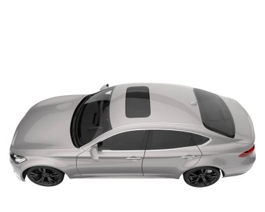 Modern car isolated on white background. 3d rendering - illustration