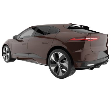 Modern car isolated on white background. 3d rendering - illustration