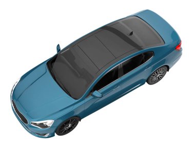 Modern car isolated on white background. 3d rendering - illustration