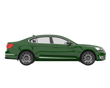 Modern car isolated on white background. 3d rendering - illustration