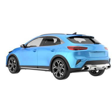 Modern car isolated on white background. 3d rendering - illustration