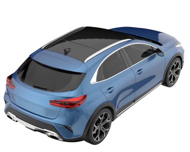 Modern car isolated on white background. 3d rendering - illustration