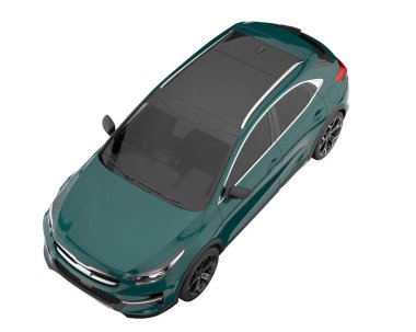 Modern car isolated on white background. 3d rendering - illustration