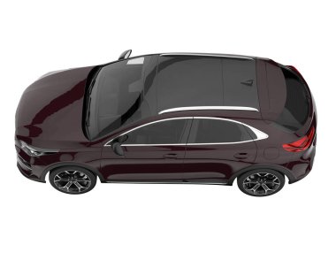 Modern car isolated on white background. 3d rendering - illustration