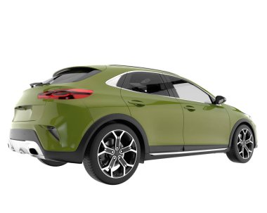 Modern car isolated on white background. 3d rendering - illustration