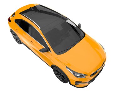 Modern car isolated on white background. 3d rendering - illustration