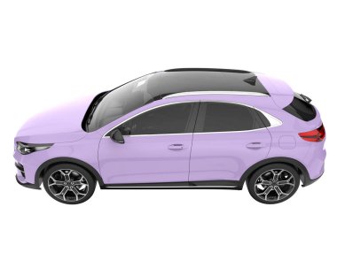 Modern car isolated on white background. 3d rendering - illustration