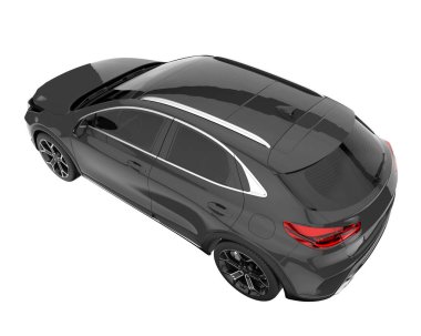 Modern car isolated on white background. 3d rendering - illustration