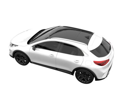 Modern car isolated on white background. 3d rendering - illustration