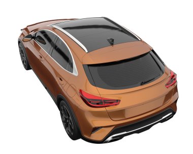 Modern car isolated on white background. 3d rendering - illustration