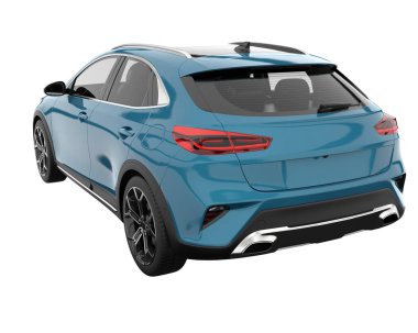 Modern car isolated on white background. 3d rendering - illustration