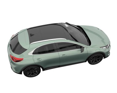 Modern car isolated on white background. 3d rendering - illustration