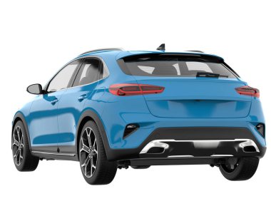 Modern car isolated on white background. 3d rendering - illustration